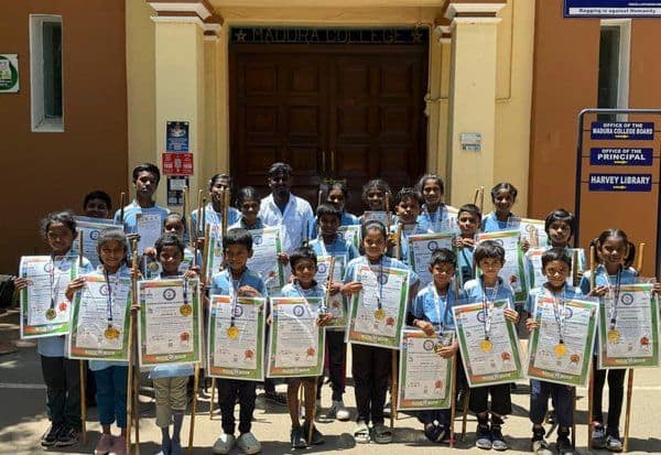 Students from Madurai Marks Independence Day 2025 With Silambam World Record