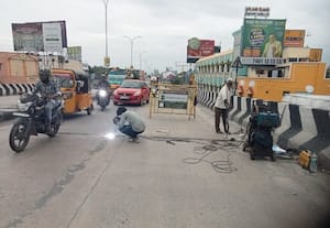  வண்டலுார் மேம்பாலத்தில் சத்தம் தடுக்க சீரமைப்பு பணி துவக்கம்