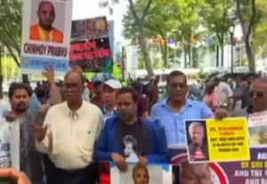வங்கதேசத்தில் சிறுபான்மையினர் மீது தாக்குதல்: ஐ.நா.வுக்கு வெளியே முகமது யூனுஸ்க்கு எதிராக போராட்டம்