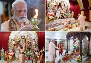 துர்கா பூஜையில் பிரதமர் மோடி : நாட்டு மக்கள் அனைவரின் நலனுக்காக பிரார்த்தனை
