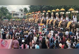 மகாநவமி நவராத்திரி உற்சவம் : 15 யானைகள் அணிவகுப்பு