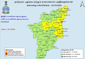 இன்று 14 மாவட்டங்கள், அக்., 5ல் 5 மாவட்டங்களில் கனமழைக்கு வாய்ப்பு: வானிலை மையம் எச்சரிக்கை