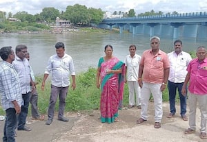 தென்பெண்ணையாறு கரையோர வெள்ள பாதிப்புகள் ஆய்வு