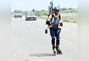 12 ஜோதிர்லிங்க தலங்களுக்கு ஸ்கேட்டிங் யாத்திரை செல்லும் ஜார்க்கண்ட் வாலிபர்