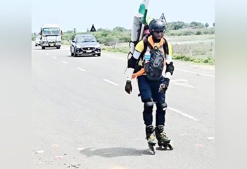  12 ஜோதிர்லிங்க தலங்களுக்கு ஸ்கேட்டிங் யாத்திரை செல்லும் ஜார்க்கண்ட் வாலிபர்