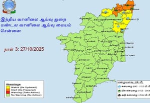 இன்று 12 மாவட்டங்கள், நாளை 6 மாவட்டங்களுக்கு கனமழை எச்சரிக்கை; சென்னை வானிலை மையம்