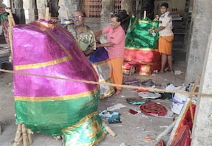 கந்த சஷ்டி விழா சூரசம்ஹாரம்: சூரர்கள் தயார்
