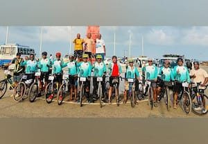 ﻿ 950 கி.மீ., சைக்கிள் பயணம் அசத்திய மைசூரு 'அத்லெட்' குழு 
