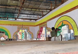 ﻿ திருஆவினன்குடி கோயிலில்  யாகசாலை பணி துவக்கம்