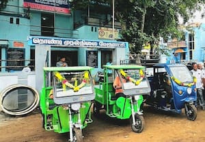 ﻿ துாய்மை பணிக்காக ரூ.5.58 லட்சத்தில் மூன்று மின்கல பேட்டரி வாகனங்கள்