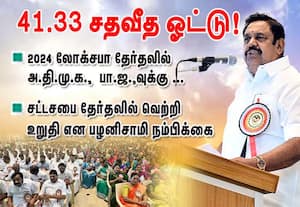 2024 லோக்சபா தேர்தலில் அ.தி.மு.க., - பா.ஜ.,வுக்கு 41.33 சதவீத ஓட்டு!  வரும் தேர்தலில் வெற்றி உறுதி என பழனிசாமி நம்பிக்கை