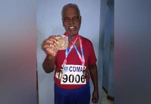 ﻿ மூன்று தங்க பதக்கம் வென்று 91 வயது முதியவர் அசத்தல்