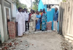  ராமேஸ்வரத்தில் தரமற்ற ரோடு பணிக்கு மக்கள் எதிர்ப்பு