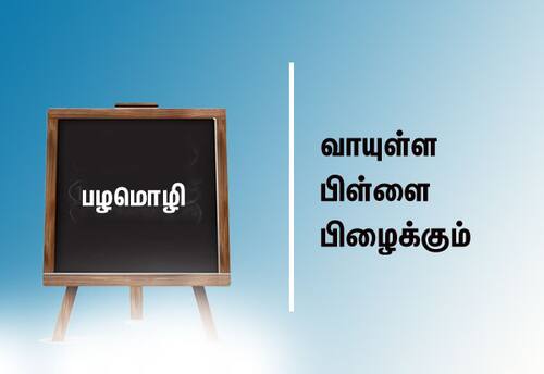  பழமொழி:  வாயுள்ள பிள்ளை பிழைக்கும்