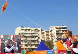 ஜெர்மனி அதிபருடன் இணைந்து பட்டம் விட்டு மகிழ்ந்த பிரதமர் மோடி