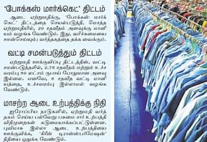  ஆயத்த ஆடை ஏற்றுமதிக்கு 'போக்கஸ் மார்க்கெட்' திட்டம் மத்திய பட்ஜெட்டில் எதிர்பார்ப்பு