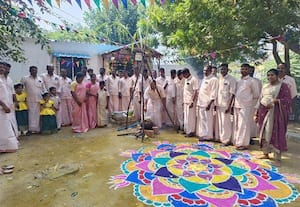  காவலர்கள் குடும்பத்தினருடன் பொங்கல் கொண்டாடிய கமிஷனர்