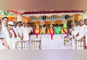  மறைந்த தலைவரின் சிலைகள் சொரத்துார் ராஜேந்திரன் திறந்து வைப்பு