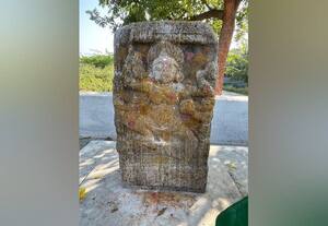  தாடிக்கொம்பு அருகே 500 ஆண்டுகள் முந்தைய அம்மன் சிற்பம் கண்டெடுப்பு வரலாற்று ஆய்வுக் குழுவினர் ஆய்வு