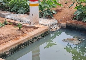  கால்வாய் கான்கிரீட் கொண்டு மூடல் ரோட்டில் பாயத்துவங்கிய கழிவுநீர்