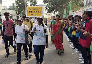  ஓட்டுக்கு பணம் வாங்குவதை தவிர்க்க வலியுறுத்தி 450 கி.மீ., நடை பயணம்