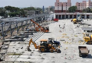 உக்கடம் பஸ் ஸ்டாண்ட் பணியில்.. ﻿ வேகம் . ஒரே மாதத்தில் பயனுக்கு தயாராகி விடும்