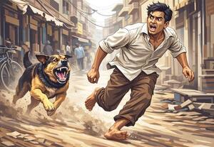 மாணவர்கள் உட்பட 4 பேர் தெருநாய் கடித்து படுகாயம்