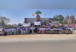  ஸ்ரீநாச்சம்மாள் வித்யவாணி பள்ளி விழிப்புணர்வு மனித சங்கிலி