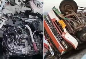 அதிகாலை நேரத்தில் பயங்கர விபத்து; கார் அடுத்தடுத்து வாகனங்கள் மீது மோதி 7 பேர் பலி