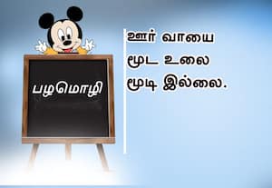  பழமொழி ;  ஊர் வாயை மூட உலைமூடி இல்லை.