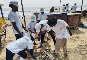  மாமல்லை கடற்கரையில் துாய்மை விழிப்புணர்வு