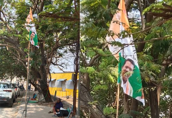 செல்வப்பெருந்தகை படத்துடன் காங்., கொடி; புதிய கட்சியை உருவாக்க ஒத்திகையா?