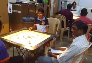  மாவட்ட கேரம் போட்டி 465 பேர் பங்கேற்பு