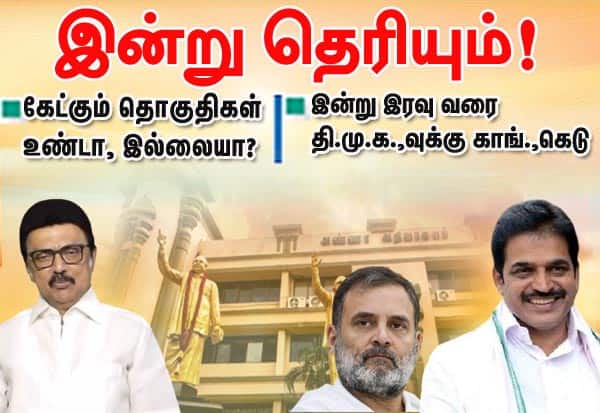 தி.மு.க.,-காங்., கூட்டணி அமையுமா? இன்று தெரியும்!