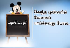  பழமொழி:  வெந்த புண்ணில் வேலைப் பாய்ச்சுவது போல.