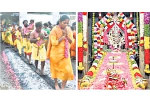 பத்ரகாளியம்மன் கோவில் குண்டம் நேர்த்திக்கடன் செலுத்திய பக்தர்கள்