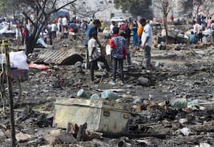  டில்லி தென்மேற்கு மாவட்டத்தில் தீ விபத்தில் 80 குடிசைகள் நாசம்