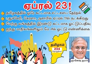 தமிழகத்தில் ஏப்ரல் 23ல் சட்டசபை தேர்தல்; மே 4ல் ஓட்டு எண்ணிக்கை