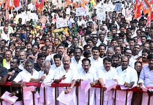  தி.மு.க., ஆட்சியில் மக்களுக்கு எந்த நன்மையும் நடக்கவில்லை தே.ஜ., கூட்டணி கட்சிகளின் ஆர்ப்பாட்டத்தில் பேச்சு