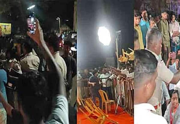 தொலைக்காட்சி விவாத நிகழ்ச்சியில் திமுக, அதிமுக, நாதக இடையே மோதல்; சேர்களை வீசி அடிதடி 