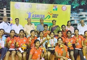 அஸ்மிதா' வாலிபால் 'லீக்' எஸ்.டி.ஏ.டி., அணி வெற்றி