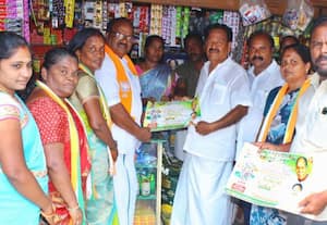  5 முதல்வரின்  சாதனைகளை கூறி பாகூரில் என்.ஆர்.காங்., வேட்பாளர் ஓட்டு சேகரிப்பு 