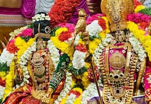  எமனேஸ்வரம் ஆஞ்சநேயர் கோயிலில் சீதா ராமர் உலா:  திருக்கல்யாண கோலாகலம்