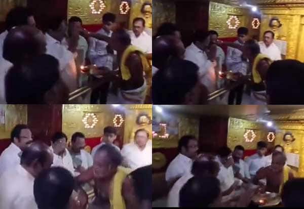 விநாயகர் கோவில் குங்குமத்தை அழித்த துரைமுருகனால் சர்ச்சை