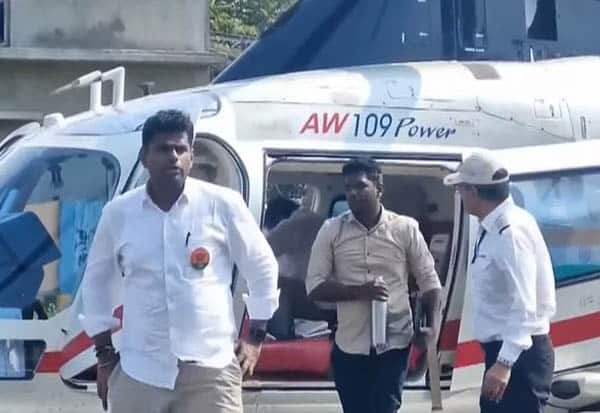 அண்ணாமலை வந்த ஹெலிகாப்டரில் தேர்தல் பறக்கும் படையினர் சோதனை! 
