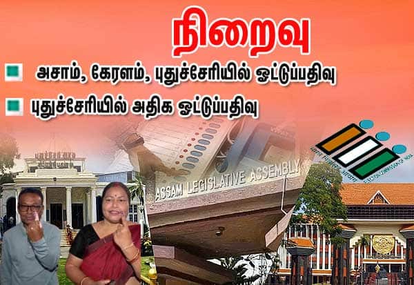  3 மாநிலங்களில் தேர்தல் நிறைவு: புதுச்சேரியில் அதிக ஓட்டுப்பதிவு