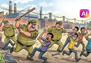 தொழிலாளர்கள் மீது போலீசார் தடியடி