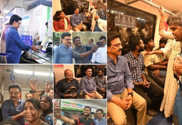 சென்னை மெட்ரோ ரயிலில் முதல்வர் ஸ்டாலின் ஓட்டு சேகரிப்பு