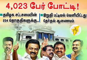 தமிழக சட்டசபையின் 234 தொகுதிகளுக்கு 4,023 பேர் போட்டி!