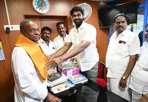  மங்கலம்பேட்டை சர்ச், பள்ளிவாசலில் நடிகர் சண்முகபாண்டியன் பிரசாரம்